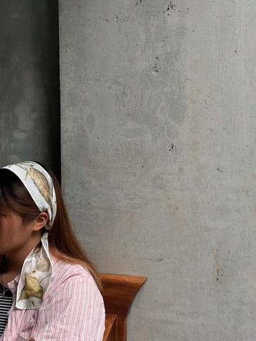 楓葉植物印染天然染頭帶頭巾飄帶絲巾圍巾