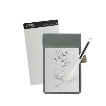 【Green Board】7.2吋磁性電紙板 MT7進階收納組(電紙板x2+手寫筆+皮革夾) MIT雙專利設計 0.5mm超薄軟性電子紙 局部清除手寫板