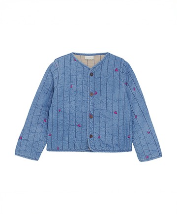 櫻桃藍色鋪棉長袖外套92cm