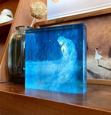 壓克力水晶畫 - 藏藍裡的光芒