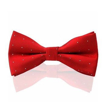 【拉福】銀絲點點高檔結婚領結糾糾(大紅銀絲點點)