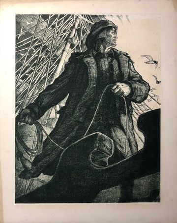漁夫作品，紙上蝕刻版畫，出自《黑海工人》系列