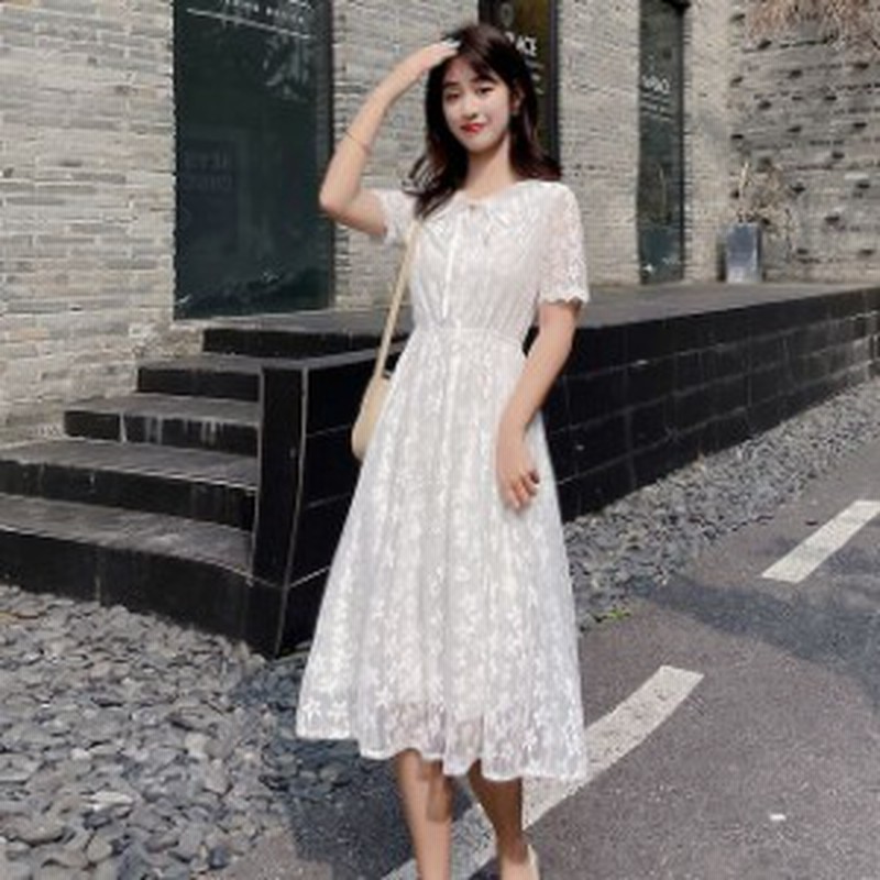 パーティードレス 結婚式 長袖 キャン ミモレ丈 40代 ネックリボン 総レース 花柄レース 襟付き ワンピース ロング丈 レースワンピース 通販 Lineポイント最大get Lineショッピング