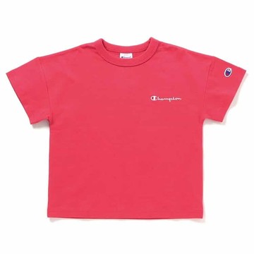 日本 BREEZE - Champion聯名 logo素色短袖上衣-桃粉