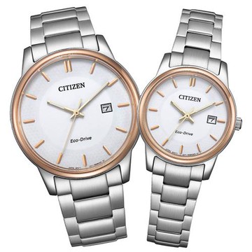 CITIZEN星辰 PAIR系列 簡約時尚 光動能對錶 (BM6979-74A+EW2319-71A)