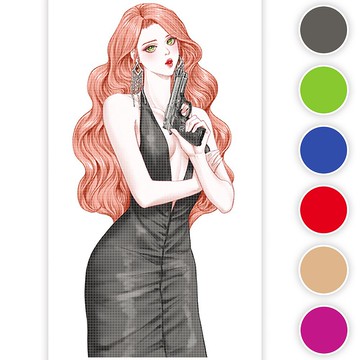 Jennifer (6色) 35 (honne market) 人物貼紙 黑色浣熊