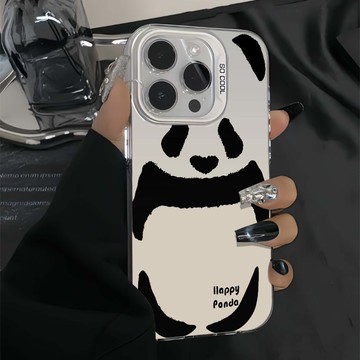 免運+隔日🚚元氣手機殼 可愛呆呆熊貓 適用於蘋果17promax 16Pro 15plus 14 13 12 11防摔