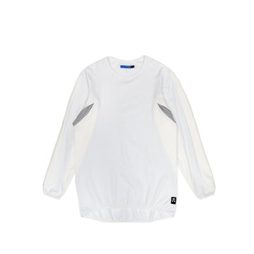 側撞色剪接上衣-白