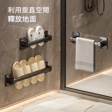 【STU】浴室拖鞋架壁掛置物架家用門后 免打孔鞋子收納架子瀝水鞋托毛巾架