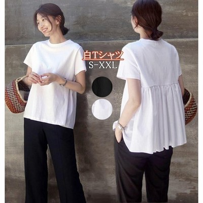白tシャツ半袖レディース夏tシャツおしゃれ半袖tシャツカットソーサマーtシャツトップス夏カジュアル白黒可愛い夏服下着重ね着 通販 Lineポイント最大get Lineショッピング