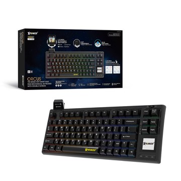 XPower Orcus三模熱插拔可換軸機械鍵盤連雙顯示屏