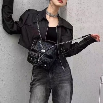 時尚百搭小香風菱格背包女雙肩包女2025新款書包網紅女包鏈條小包
