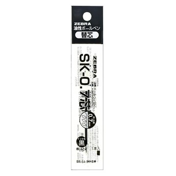 ZEBRA 斑馬牌 油性原子筆芯 SK-0.7 黑色 Clip-on多色筆、Clip-on多功能筆皆適用  10支