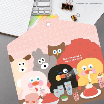 JzFun / Brunch Brother 早午餐兄弟 鈕扣資料夾 (草莓派對)