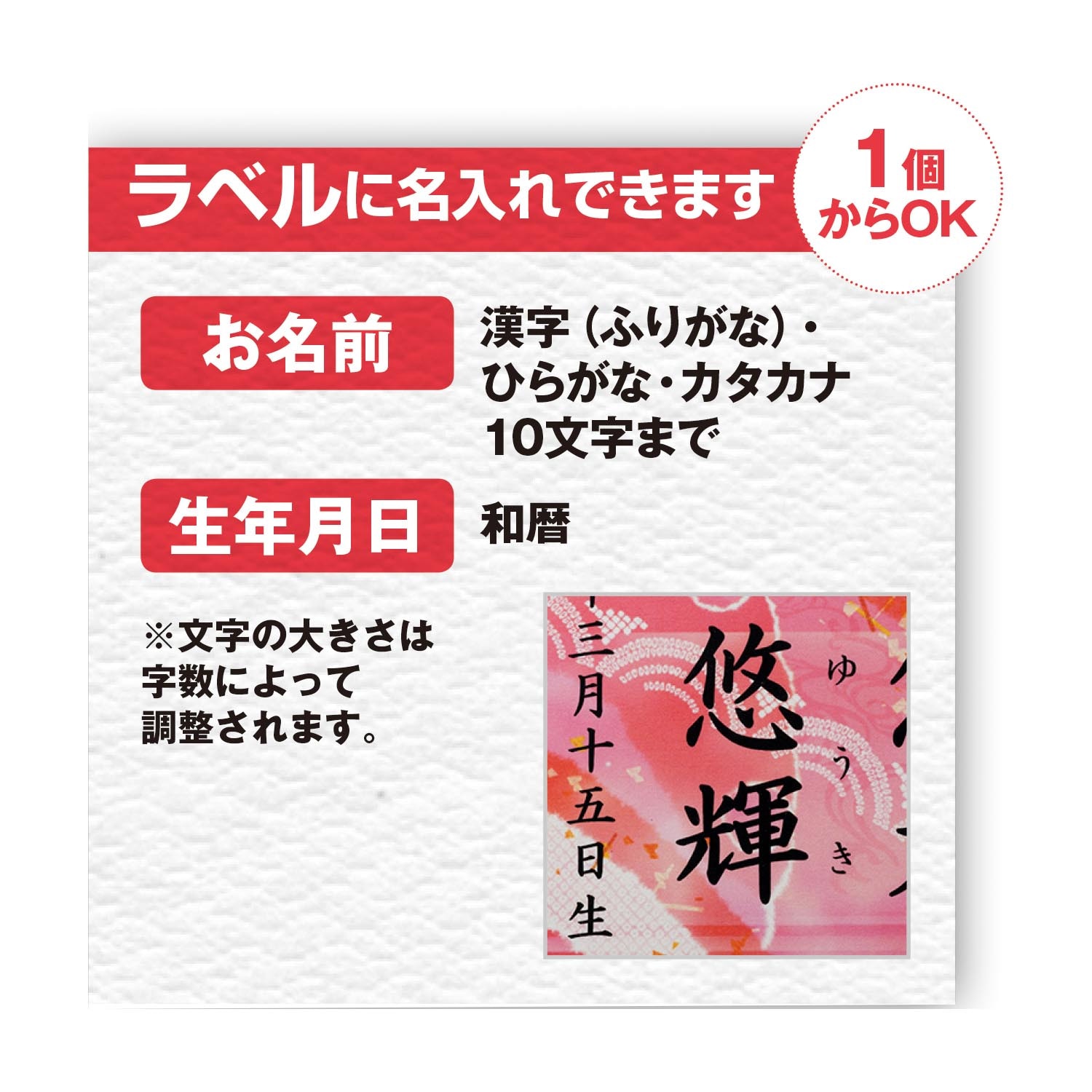 名入れラベル「慶びのめんめん」Ｂ