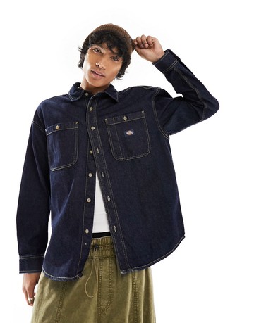 Dickies houston denim shirt in rinsed blue