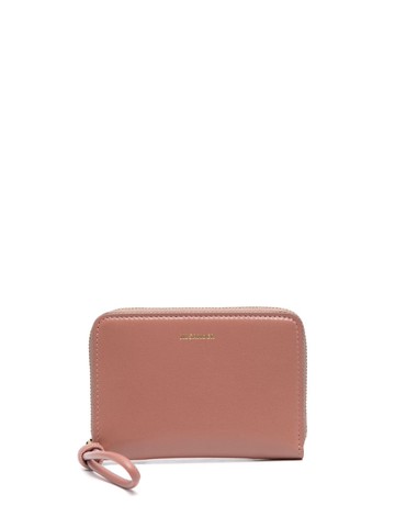 Jil Sander - logo-print zip-up wallet - women - Calf Leather - One Size - Pink