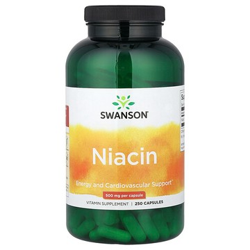 Swanson Vitamins, 煙酸，500 毫克，250 粒膠囊