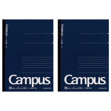 KOKUYO 國譽 Campus 大人筆記本，A5 尺寸(210 x 148mm) 藍色，森林認証上質紙，無線裝訂  2本