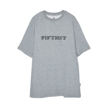 5th STREET｜男裝｜LOGO繡花設計短袖T恤｜麻灰色
