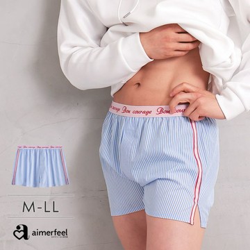 aimerfeel-情侶風直條紋男仕平口褲-青色-1906528-SX