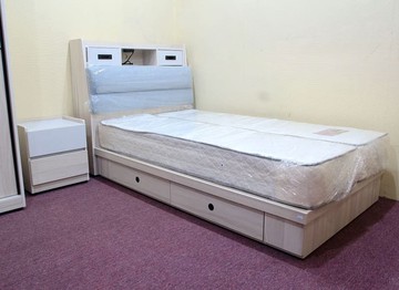 【歐風別館】艾妮亞三尺半單人床頭箱+抽屜床底【北歐風~基隆至台中免運費】