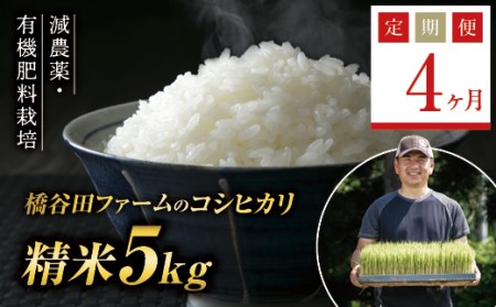 《定期便4ヶ月》減農薬・有機肥料栽培 西会津産米コシヒカリ 精米 5kg 米 お米 おこめ ご飯 ごはん 福島県 西会津町 F4D-0378