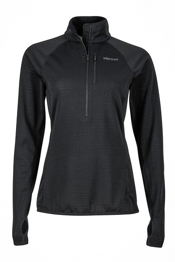 ├登山樂┤美國Marmot Neothermo 1/2 Zip 女款彈性保暖透氣中層衣/排汗衣 黑#89760-0001
