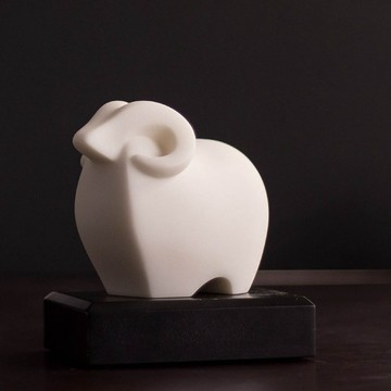 CHU,AN Design｜領導羊-十二生肖造型石雕紙鎮-白