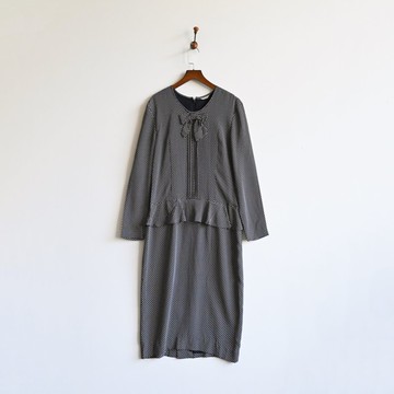 【蛋植物古著】日本製迷幻星點印花古著洋裝