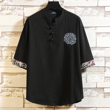 2XL10XL 大碼T恤 大尺寸T恤 大尺碼T恤 加肥加大號超特大碼中國風國潮胖哥子肥佬寬松8XL棉麻短袖體t恤男