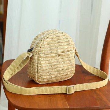 布奏夏季草編包手機包隨身斜挎包外出裝手機小包輕便小挎包編織包