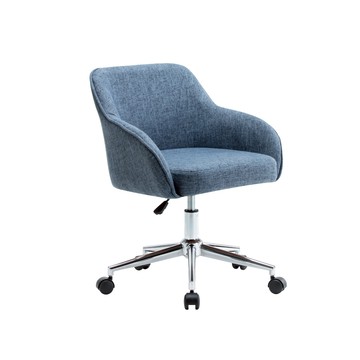 E-home Orchis歐契斯布面造型電腦椅-兩色可選藍色