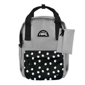 Grinstant混搭可拆組式13吋後背包 - 黑白系列 (灰色配白色點點)