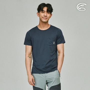 ADISI 男合撚超細纖維抑菌短袖口袋圓領T AL2311083 (M-2XL) 法式海軍藍