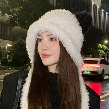 【巴黎精品】現貨+預購 護耳帽保暖帽-小熊耳朵毛絨拼色女帽子5色a1dk7