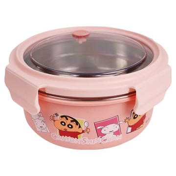 Shinchan 蠟筆小新 304不鏽鋼飯盒 附蓋 直徑16.5 x 8cm 1.1L  粉色  1個