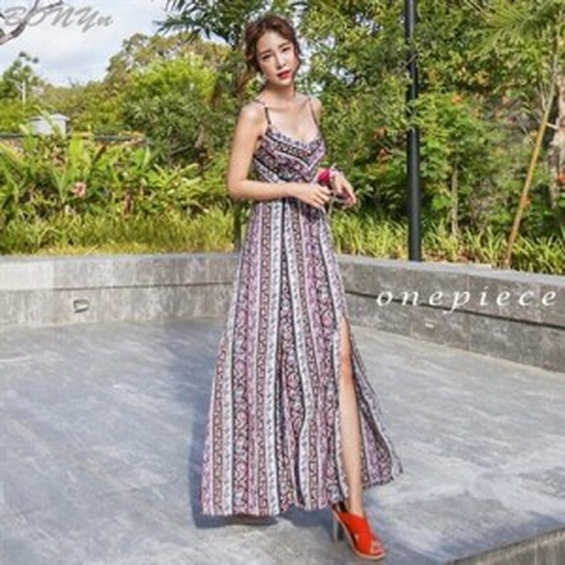 リゾート エスニック柄ぼ ワンピース ドレス レトロ ロング丈 マキシ丈 ハネムーン ハワイ 海 ボヘミアン柄 ノースリーブ Fl 通販 Lineポイント最大1 0 Get Lineショッピング