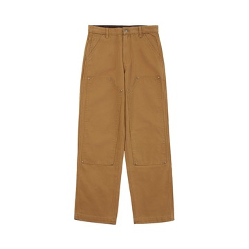 【今日爆品】Dickies男款石洗棕純棉帆布拼接雙膝設計休閒直筒長褲|DK0A4XGOC41