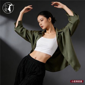 現代舞練功服女緞面雪紡襯衣跳舞襯衫成人藝考基訓練功服演出服裝