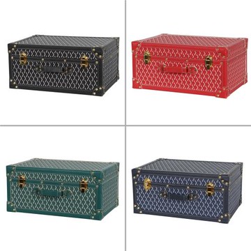 歐美輕奢旅行箱拍攝道具皮箱樣板間衣帽間展廳手提收納箱裝飾擺件