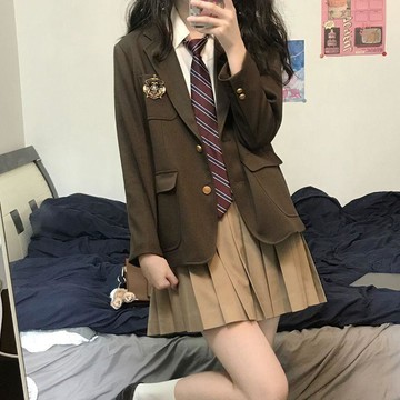 【WYZ】夏日穿搭 JK制服裙秋冬套裝全套西裝外套百褶裙英倫風日系三件套學院風
