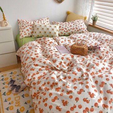 ins風小碎花純棉被套1.5m1.8床上四件套全棉床單床罩床笠款三件套