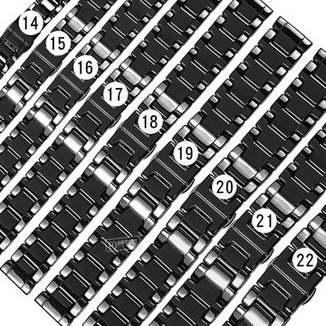Watchband / 14.15.16.17.18.19.20.21.22 mm / 各品牌通用 亮麗陶瓷 快拆錶耳 蝴蝶扣 陶瓷錶帶 黑色 ＃841-51-BK