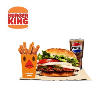 代收代付-BurgerKing 漢堡王 小華堡(原味/辣味)+雞薯條+小飲 喜客券_電子憑證