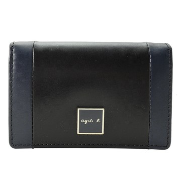 agnes.b 方牌LOGO名片夾(深藍）/展示品