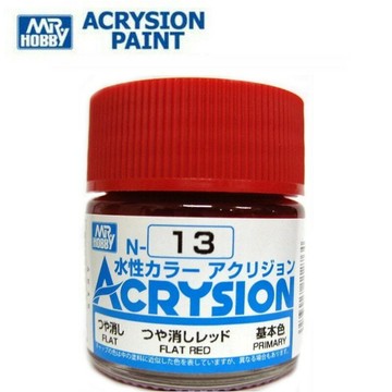 【鋼普拉】 現貨 MR.HOBBY GUNZE 郡氏 GSI N-13 N13 環保新水性漆 消光紅色 模型漆 10ml