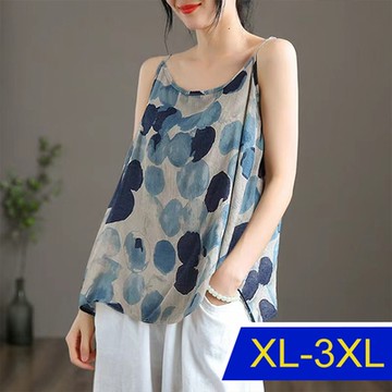 【涼夏短T】[韓國K.W.]夢幻花漾背心(涼感/背心/襯衫/輕薄/短袖)