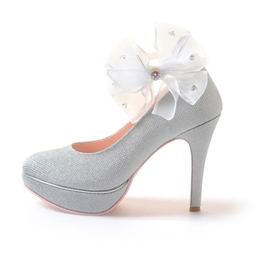 (37.38最後一雙)(原價2580)閃耀水鑽防水台婚鞋 閃耀銀 WD-05SR (版型偏大)