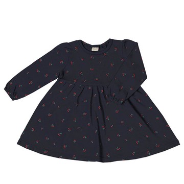 akachan honpo - 洋裝-滿版印花-深藍色